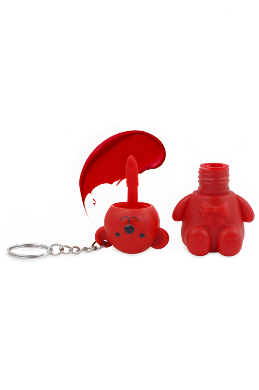 Teddy Bear Keychain Matte Liquid Lipstick – Shade: Cherry on Top